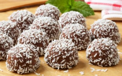 Trufas de coco rallado y café